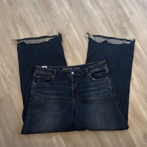 American Eagle Dreamy Drape Low-Rise Baggy Wide Leg Jean Size 16L - Picture 6 of 9